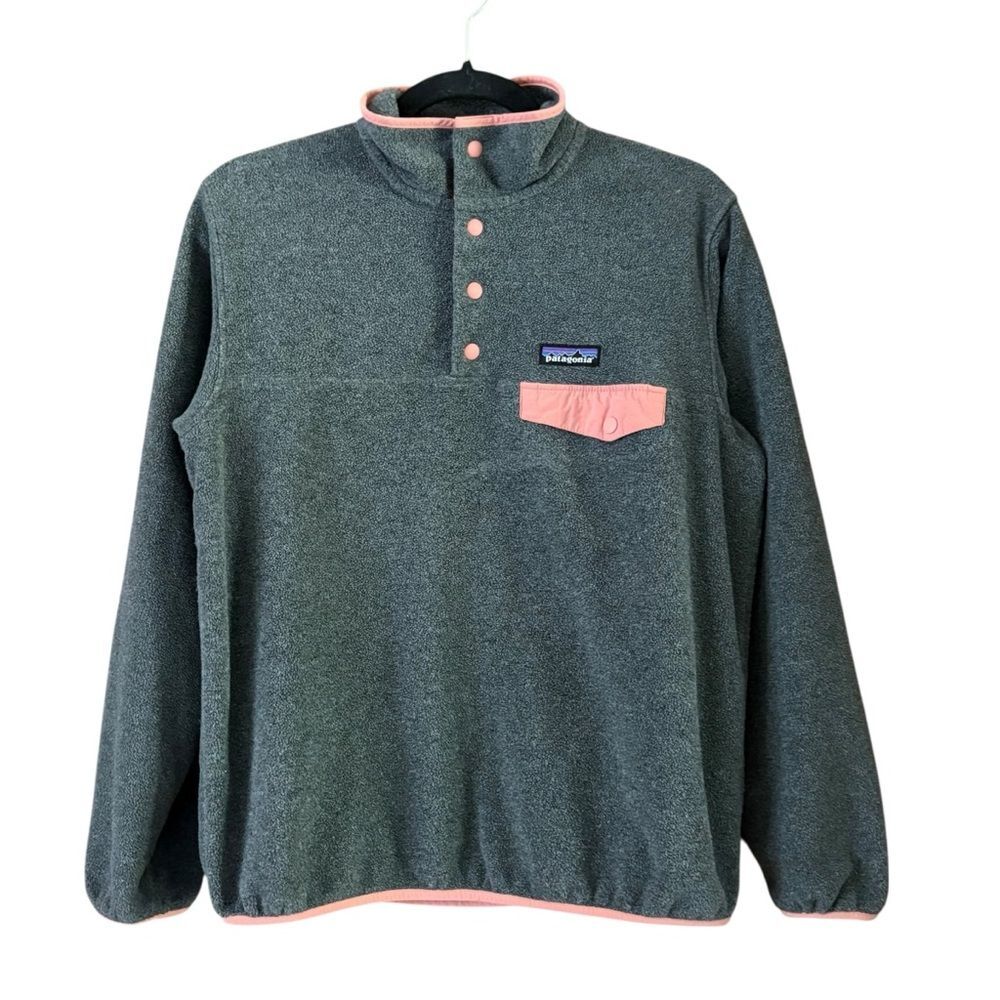 Patagonia Women's Lightweight Synchilla Snap-T Pullover Gray Peach Size Small